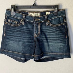 BKE Payton Dark Wash Denim Shorts - Blue